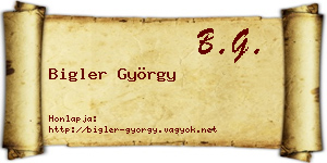 Bigler György névjegykártya