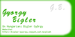 gyorgy bigler business card